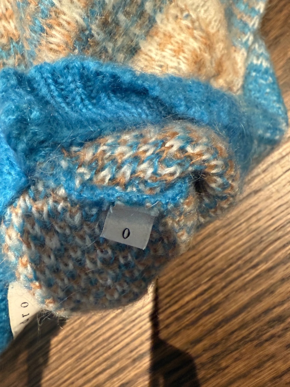 Sandro plaid sweater blue white camel - Picture 5 of 5